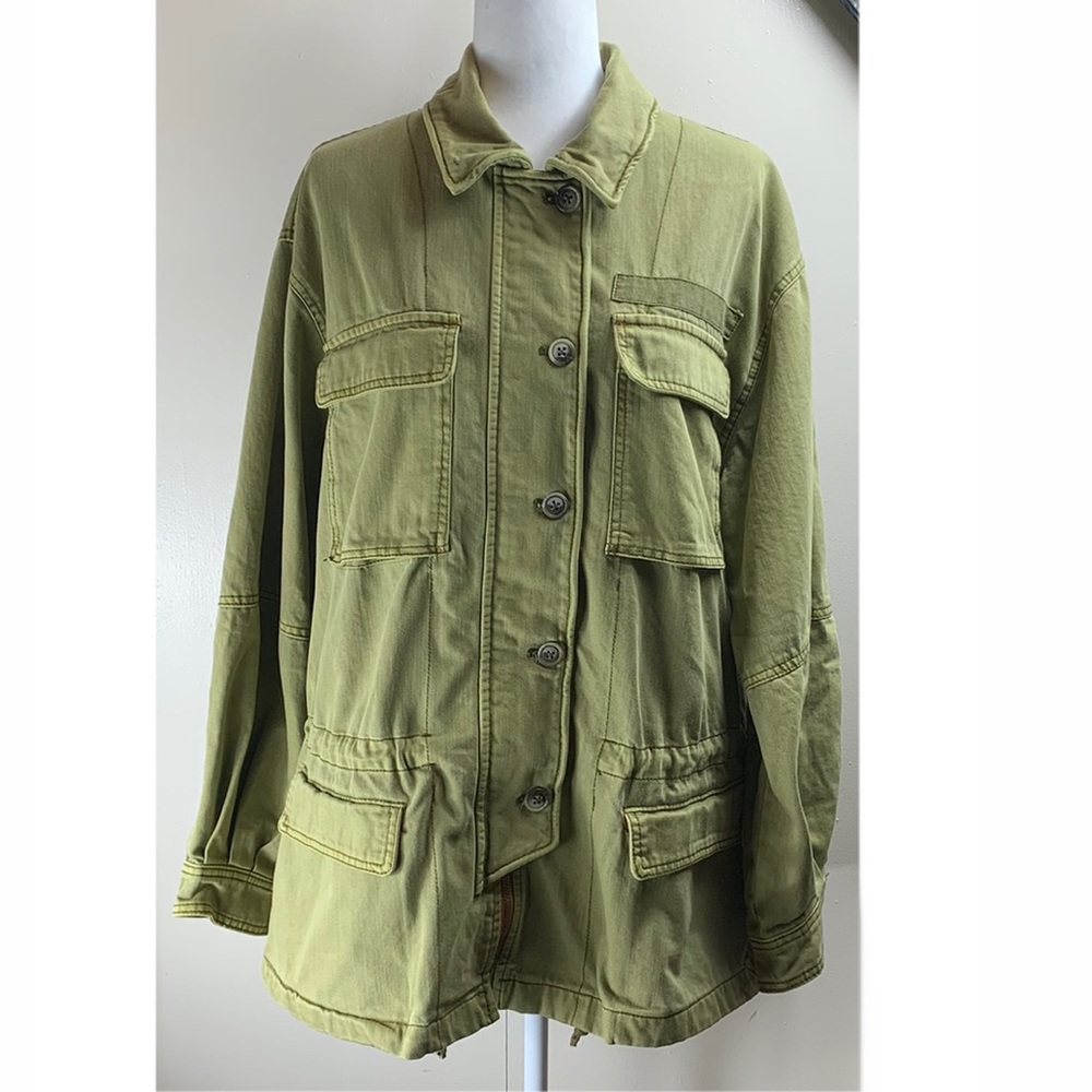 Free People Sz M Seize The Day Light Green Jacket